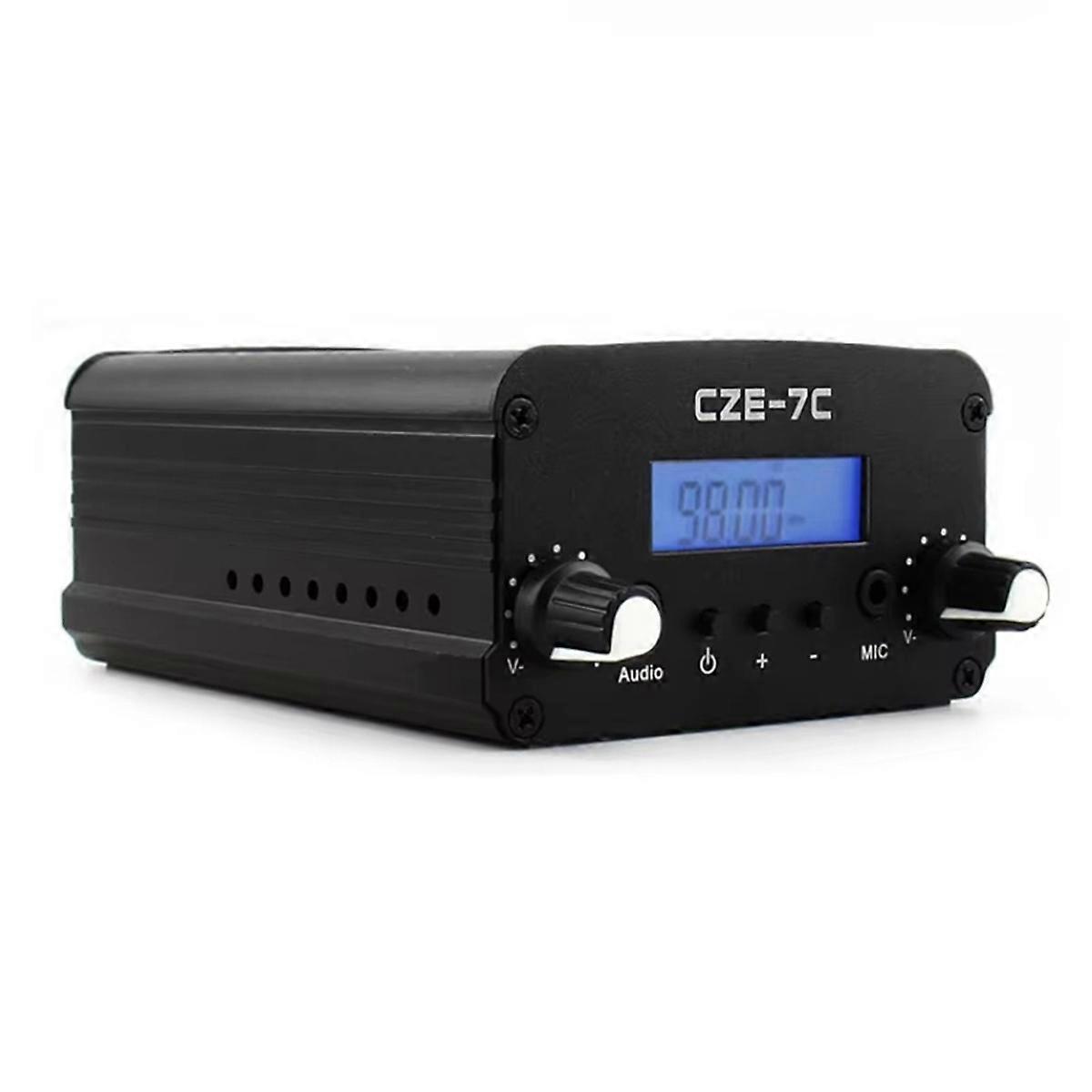 1W 7W FM Radio Transmitter CZE-7C Wireless Booster FM 76-108MHz Amplifier with Car Sucker Antenna Ki