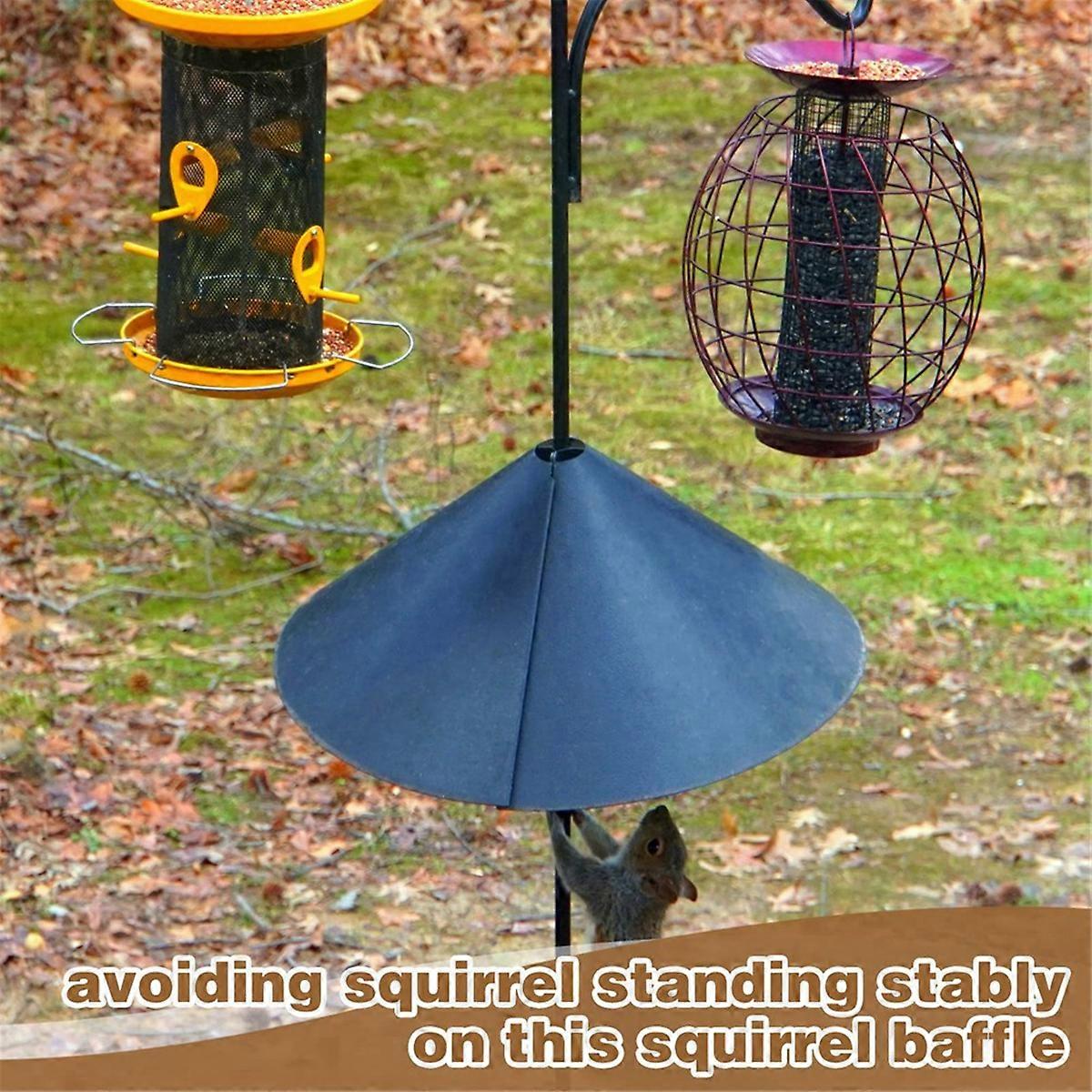 Squirrel Baffle for Bird Feeders - Black Guard to Keep Squirrels Off
