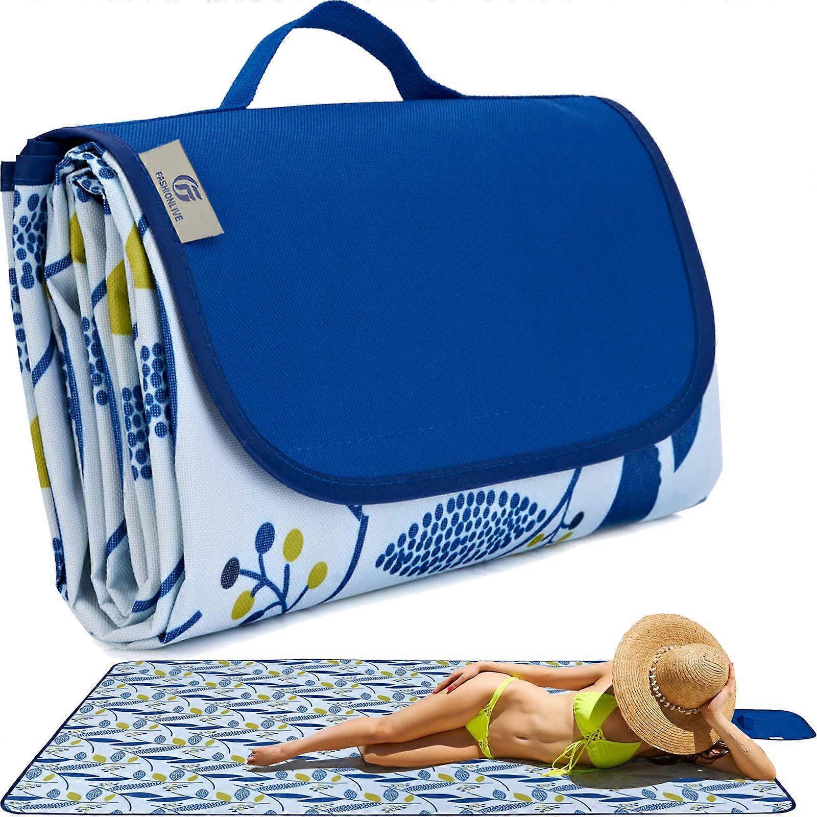 Beach Blanket Extra Large Sand Proof Folding for Family Park Beach Grass