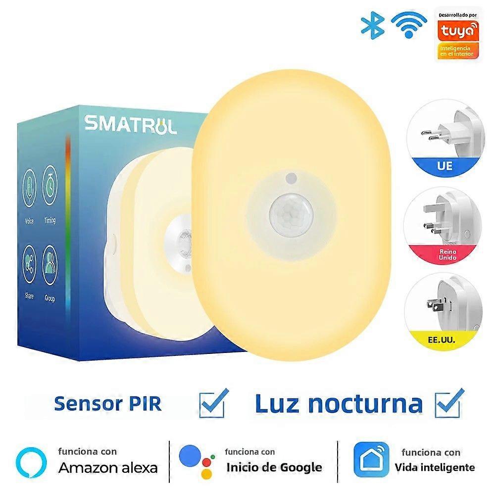 Tuya WiFi Smart LED Wall Light with PIR Motion Sensor, Warm White and RGB Night Light, App Remote Control, Compatible with Alexa and Google Home