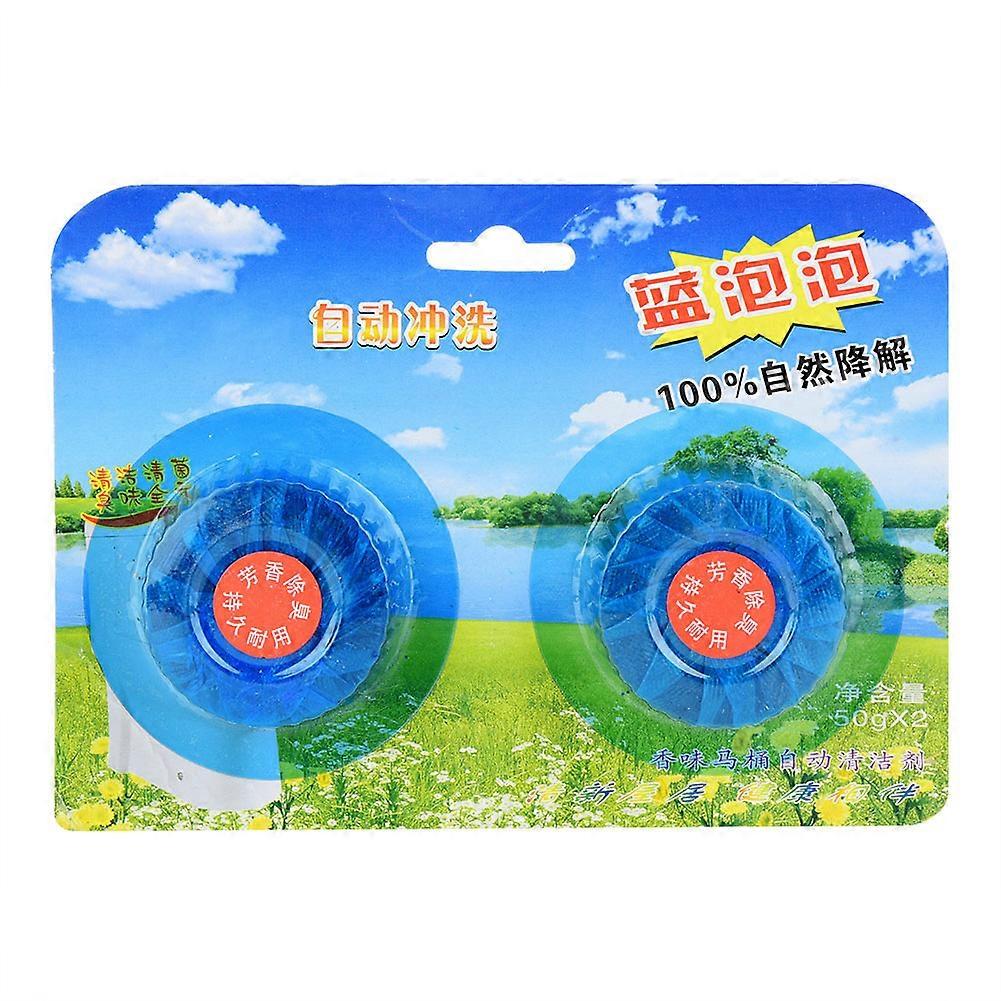 2Pcs Toilet Detergent Blue Bubble Closestool Cleaner Antibacterial Deodorization Block