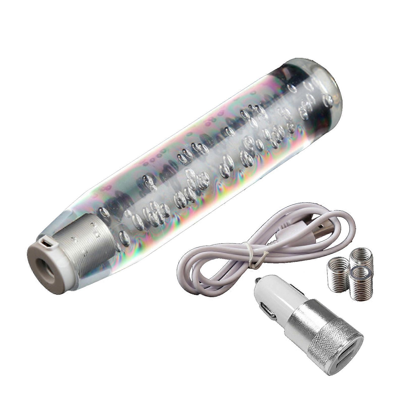 LED Light RGB Gear Shift Knob - Crystal Bubble Design & Gradient Lever Upgrade
