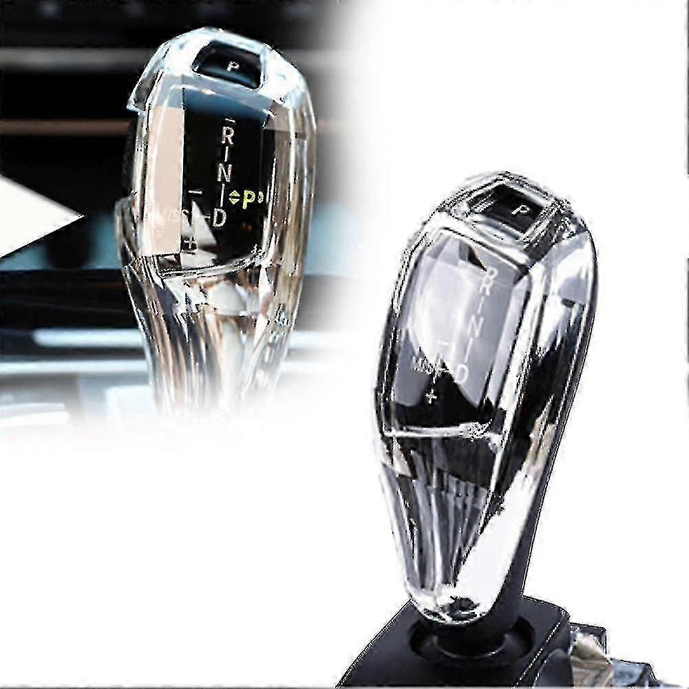 Car Gear Shift Head Crystal Cover Modifica Parti Shift Knob Copertura decorativa adatta per BMW F10 F20 F21 F22 F30 Argento trasparente