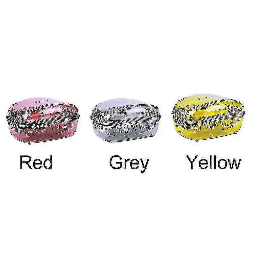 3pcs Portable Container Box Bathroom Anti Slip Double Layer Soap Case(random Color)