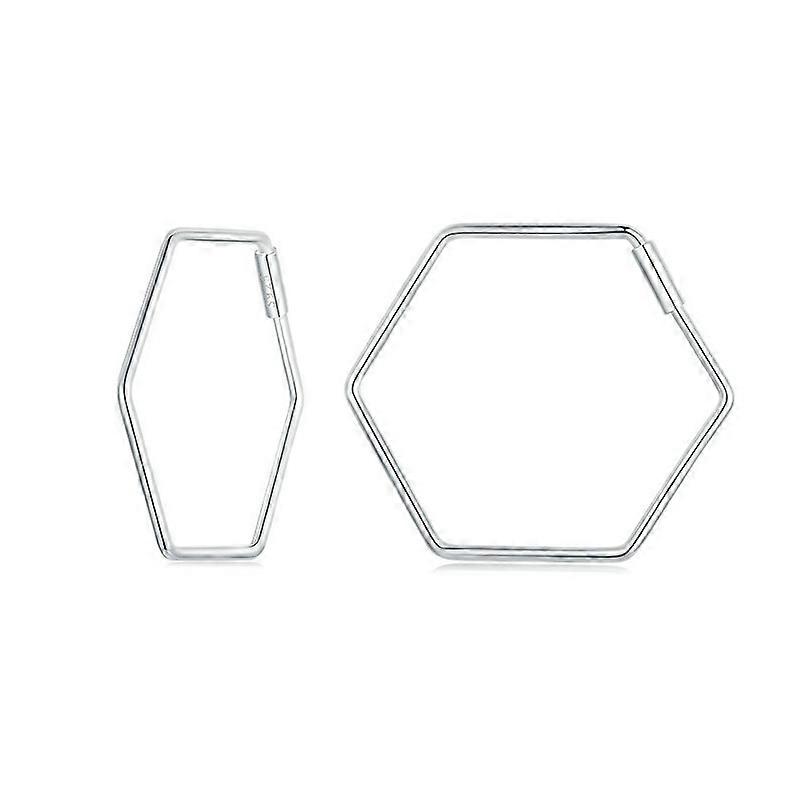 S925 Sterling Silver Zircon Hexagonal Earrings SCE1710
