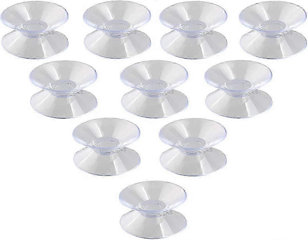Pack of 10 Double Sided PVC Suction Cups for Glass and Plastic 30 mm