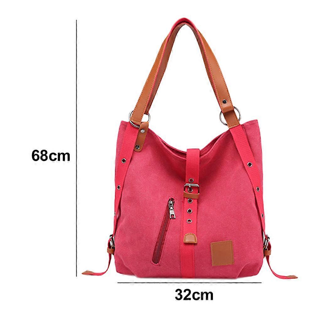 Canvas shoulder bag, can double shoulder back and diagonal