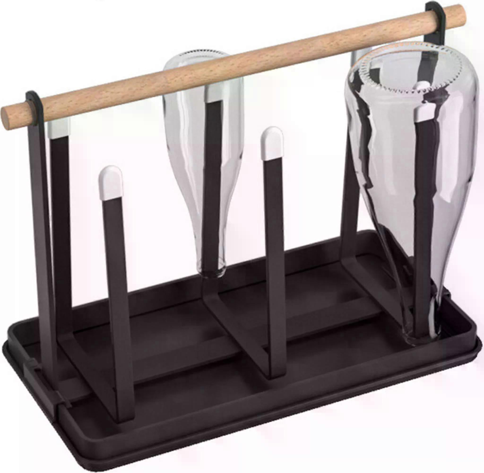 Bottle holder, drainer for 6 bottles white