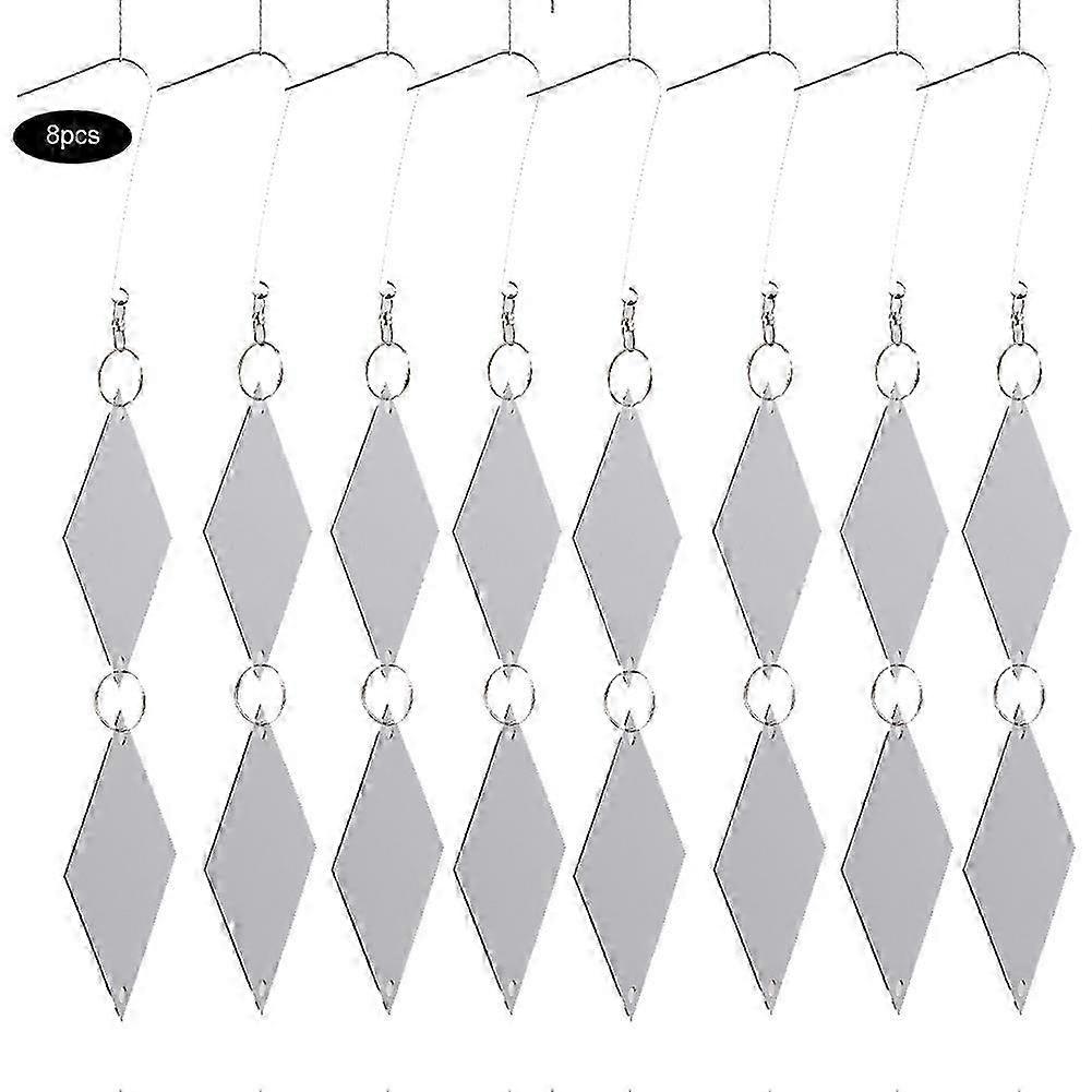16-Piece Reflective Rhombus Bird Deterrent with Shiny Panels for Hanging