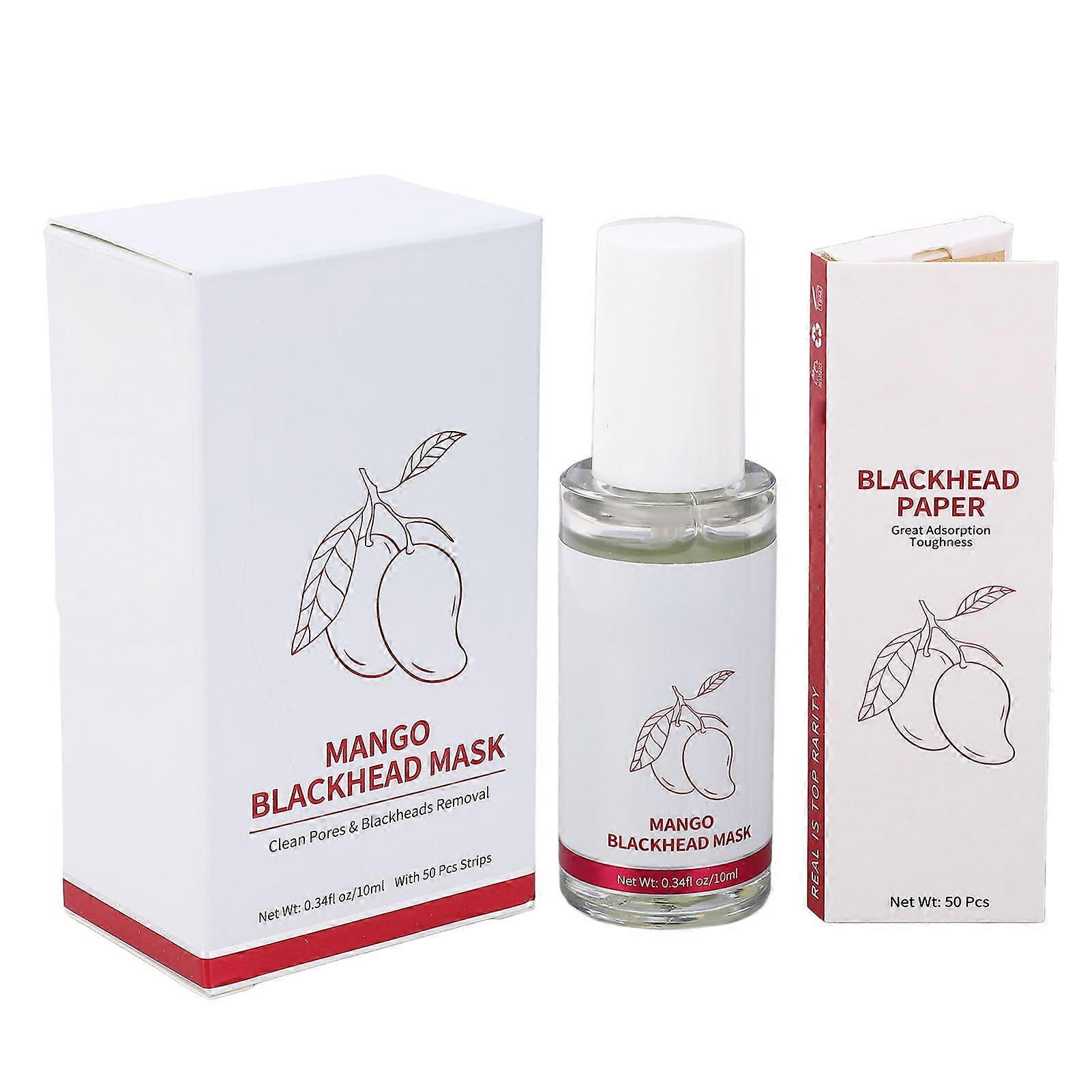 10ml Blackhead Remover Liquid with 50 Pcs Paper Deep Pore Cleansing Blackhead Removal Face Mask