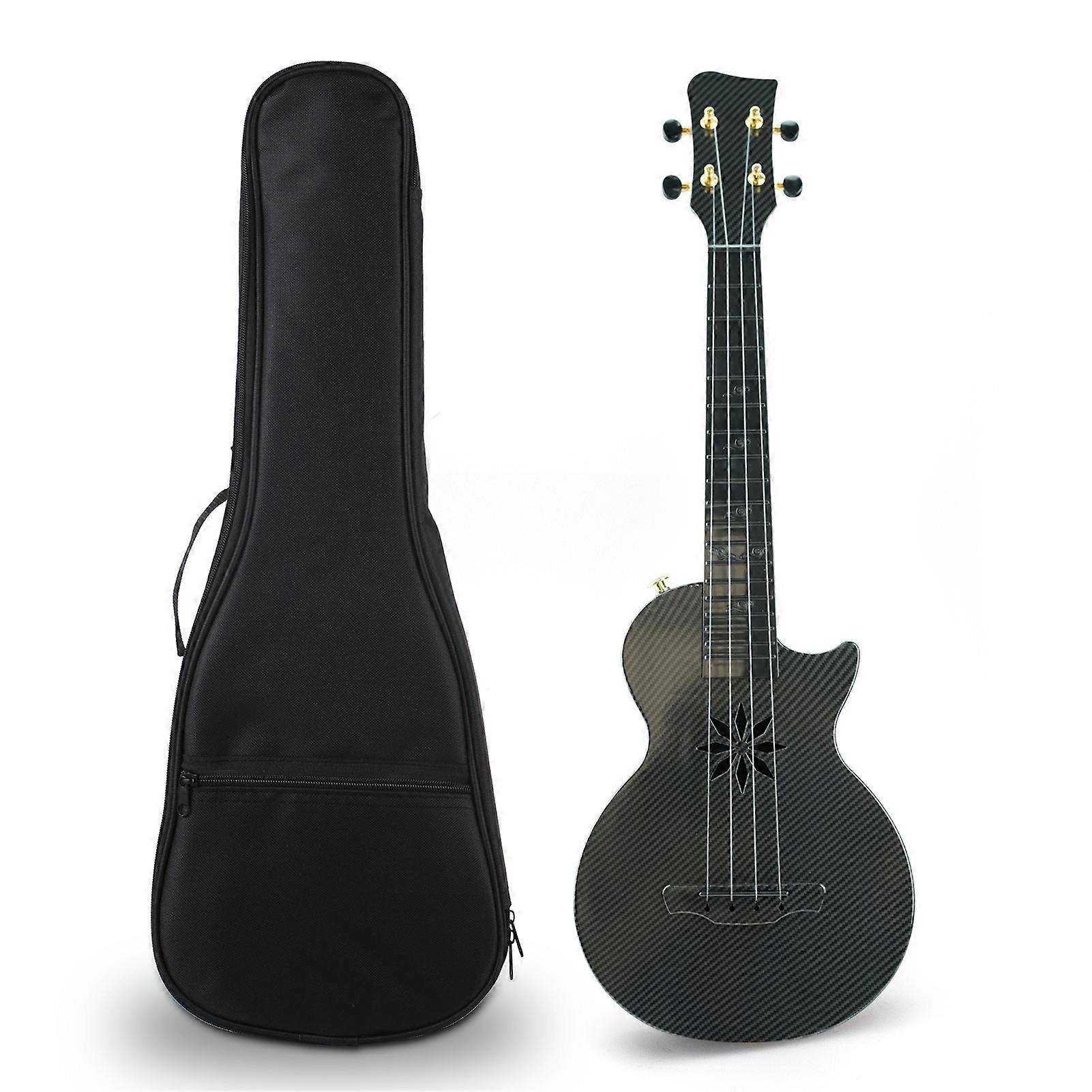25-inch 4 Strings Carbon Fibre Ukulele Portable Uke with Carrying Bag for Beginners Adults Teenagers Professional Stringed Instrument
