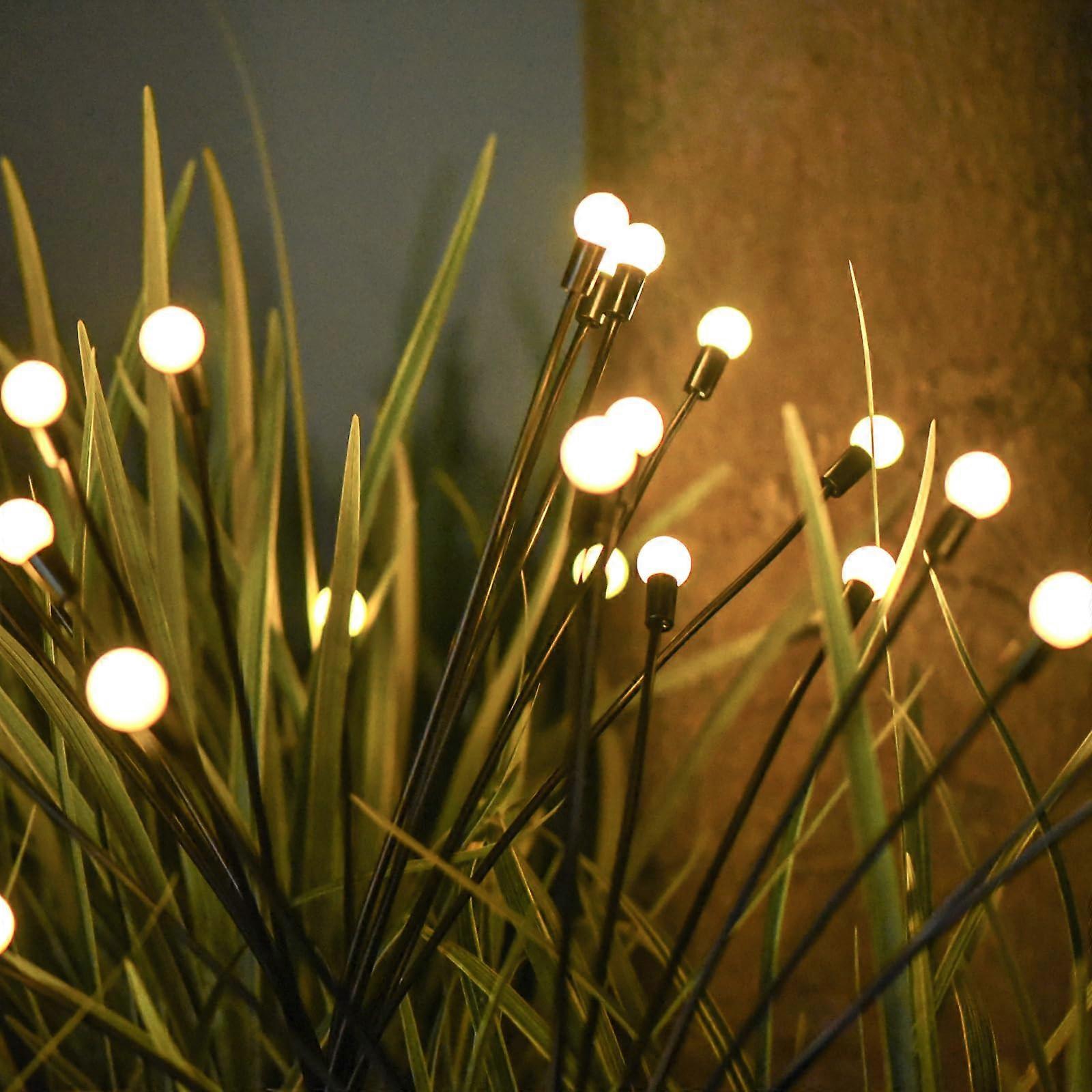 Solar Garden Lights 8 LED Lamp Solar Swaying Firefly Light, Sway by Wind, (4 PCS)