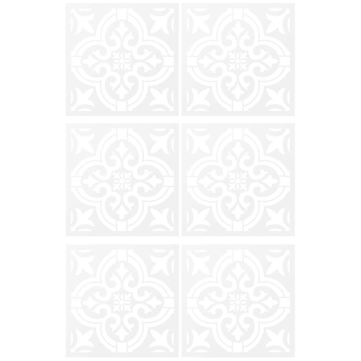 6 Pcs DIY Painting 30X30cm Vintage Flower Pattern Stencils Template for Tile Wall Floor Furniture P