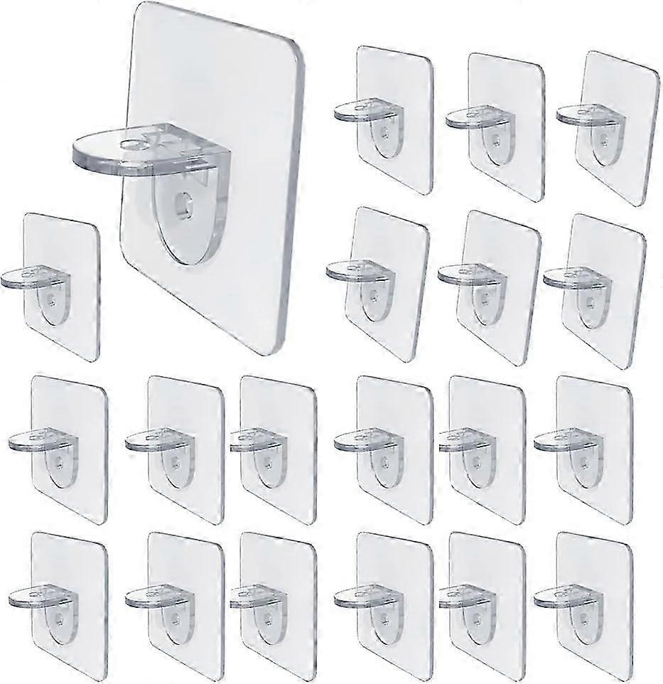 20pcs perforation-free wardrobe layered partitions sticking hooks layer support triangle bracket she