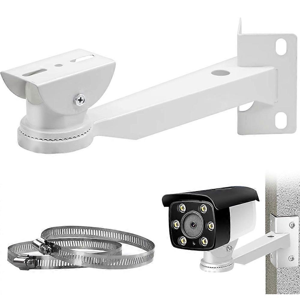Outdoor Surveillance Corner Camera Mount, Solid Metal Bracket with 2 Vertical Buckles Pole Mount for Security Camera, for CCTV Cameras, Solar Panels
