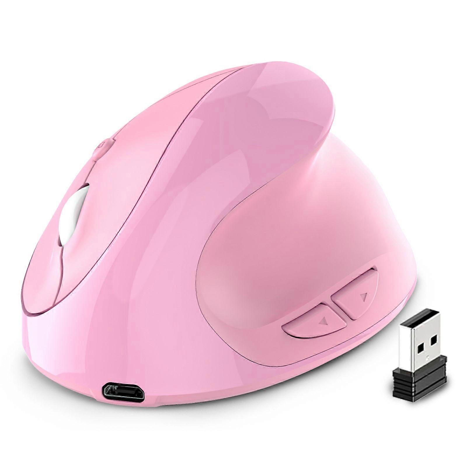 Rechargeable Wireless Ergonomic Mouse Silent pink