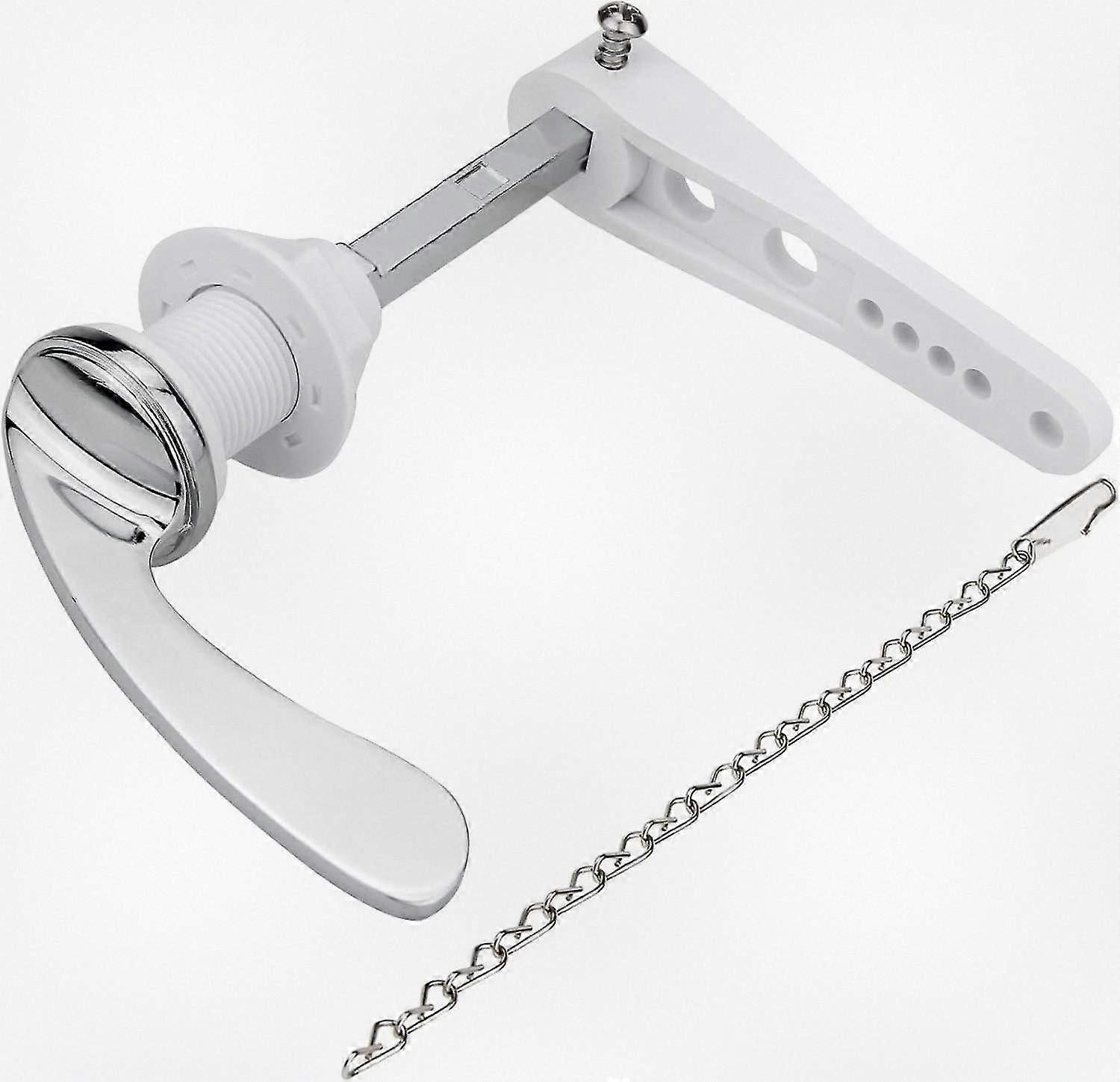Chrome Plated Metal Flush Handle Replacement for Toilet WC Cistern Tank