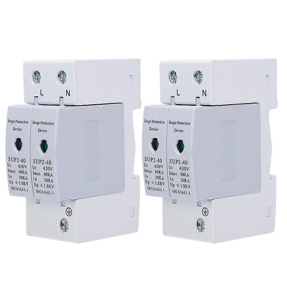 2Pcs Surge Protection Device AntiThunder Electronic Component SUP240 2P 40KA 420V AC