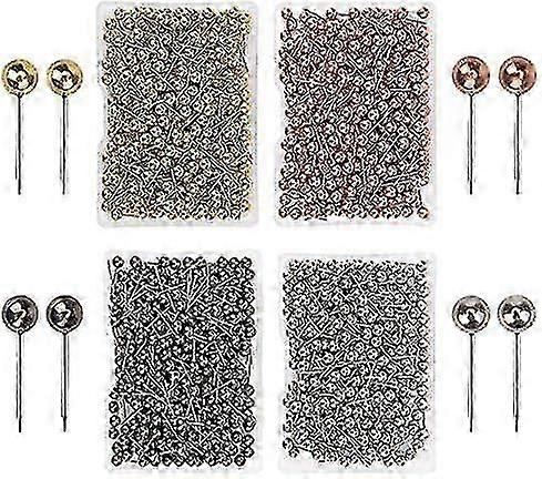 1000 Pieces Push Pins Head Map Push Pins Map Push Pin Head Pin Tacks Push Pins For Metal Head-QJWL Cork Board, Fabric Marking, 1/8" Round