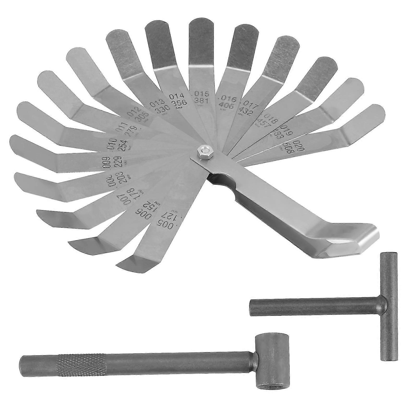 3 Pcs Engine Valve Screw Adjusting Spanner Tool Valve Clearance Adjustment Tools + Feeler Gauge 0.005 - 0.020 Inch