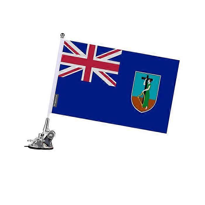 Flag - Montserrat - 27 x 35 cm - Suction Cup Pole - Polyester - Double-sided Print