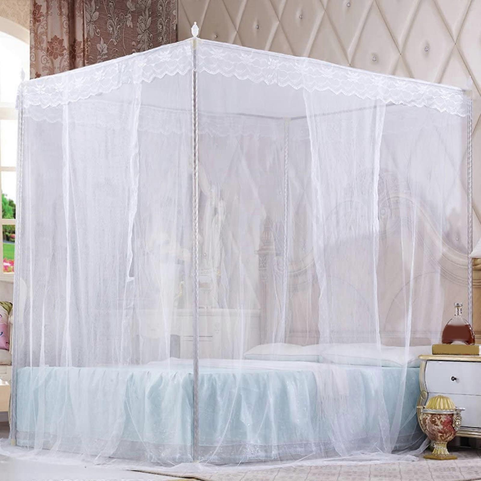 NET For Bed Canopy Four Corner Post Curtains Bed Canopy Elegant Net Set Lace Canopy Net No Frame For Twin Full Bed