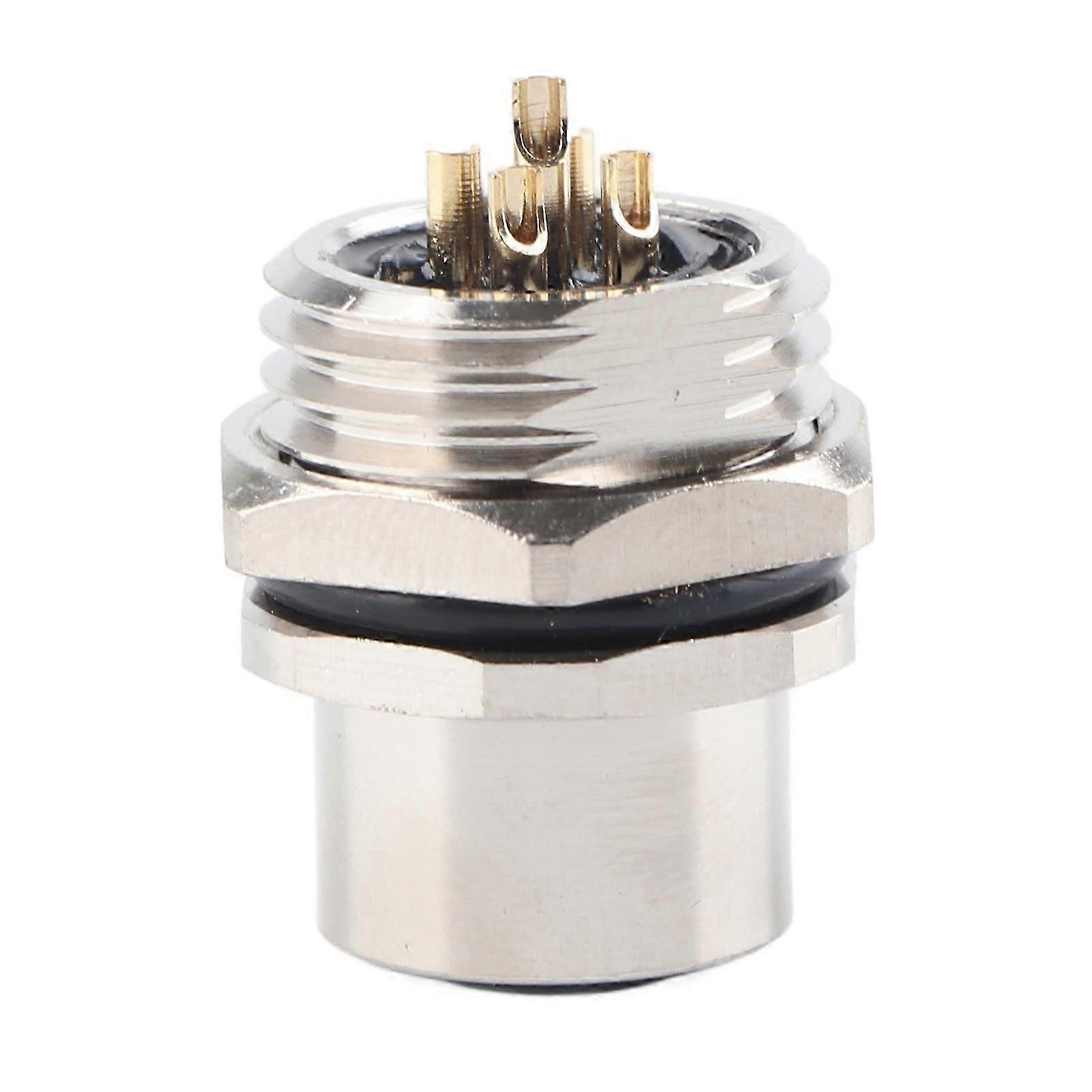 M12BS5 Panel Mounted Socket M12 IP67 Waterproof Connector 5pin Plug Adapter