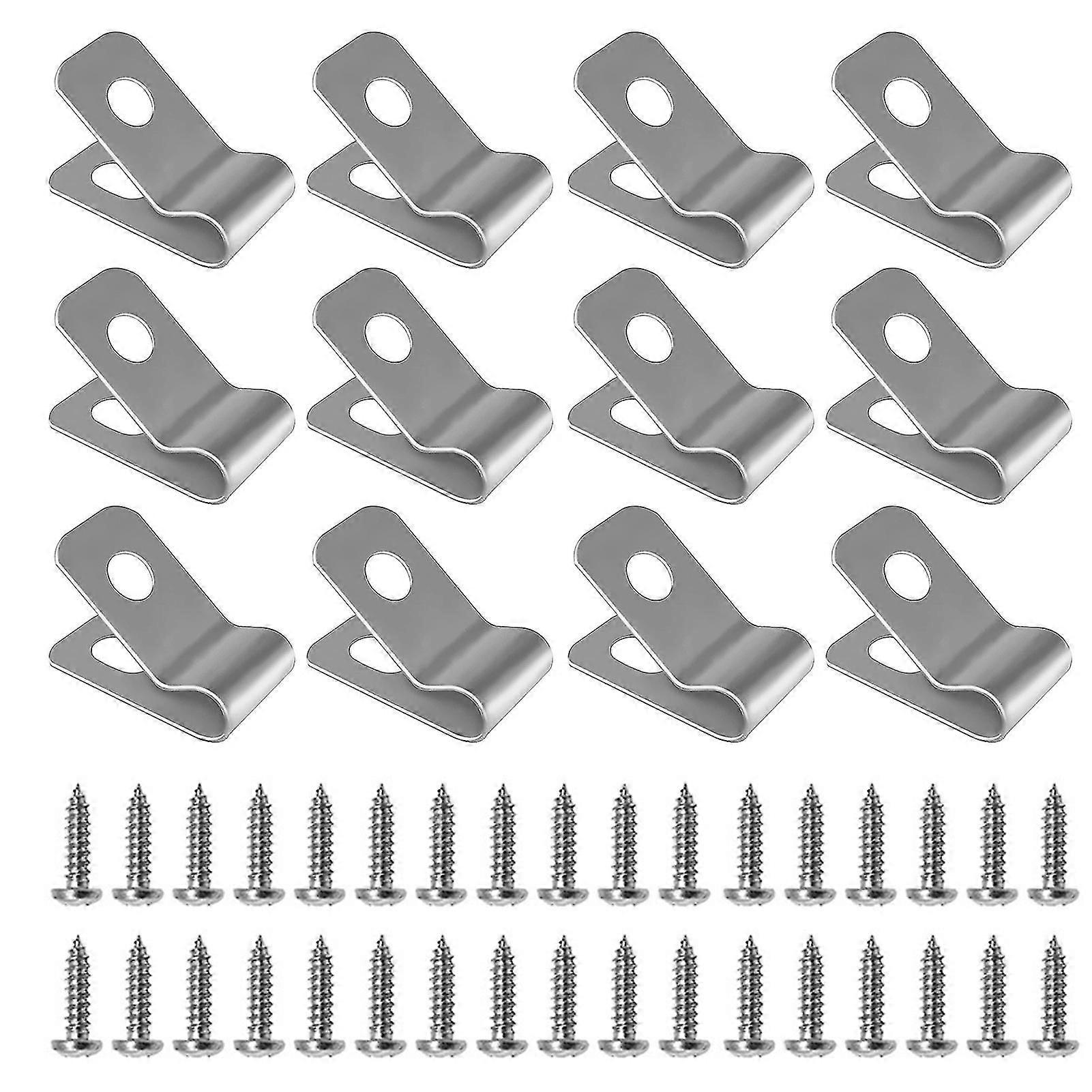 100 Pcs Fence Wire Clamps with Screws Stainless Steel Rust-Resistant Clips for 12-16 Gauge Garden Yard Supplies