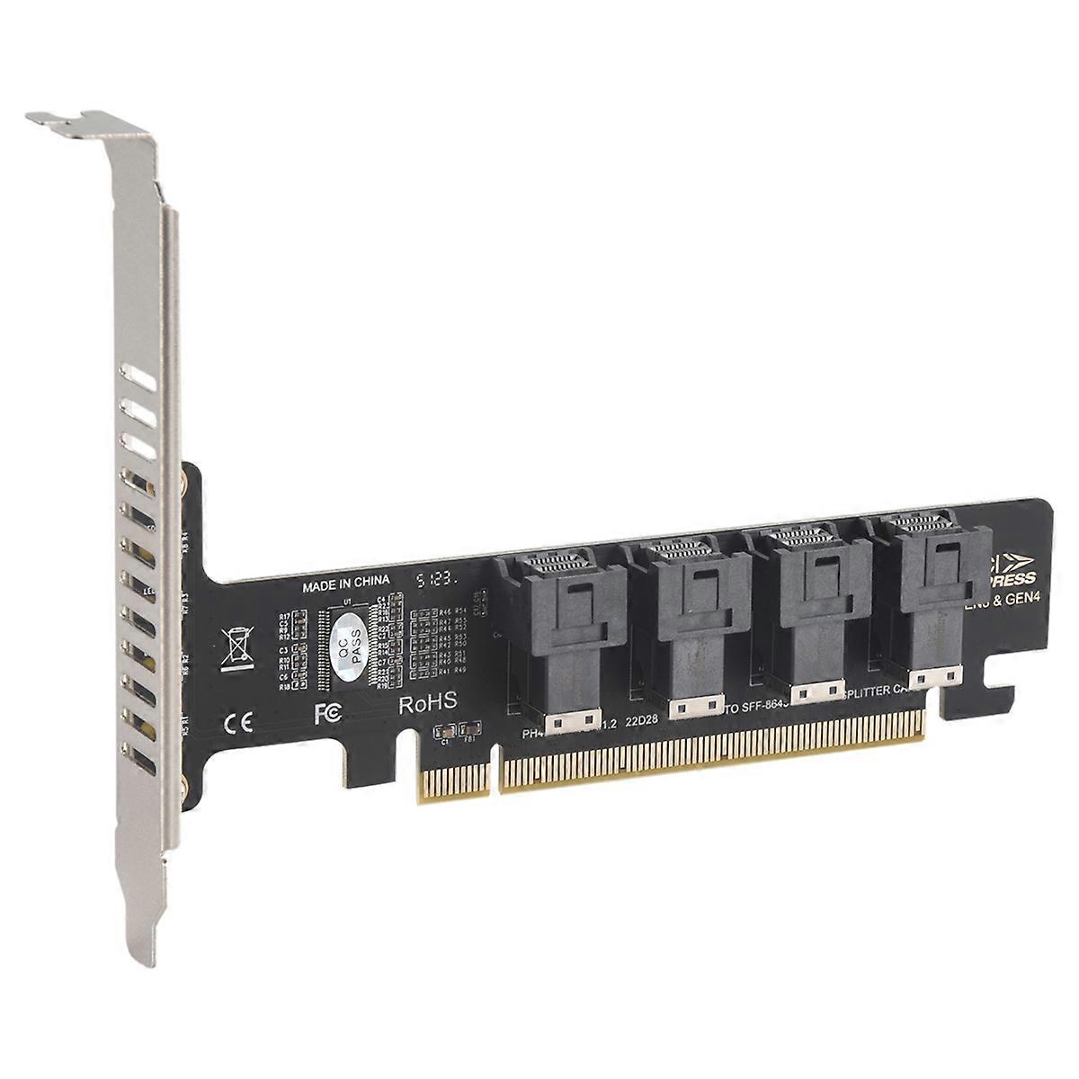 NGFF PCI-E 16X to 4 Ports U.2 NVME Split Expansion Card SFF-8639/8643