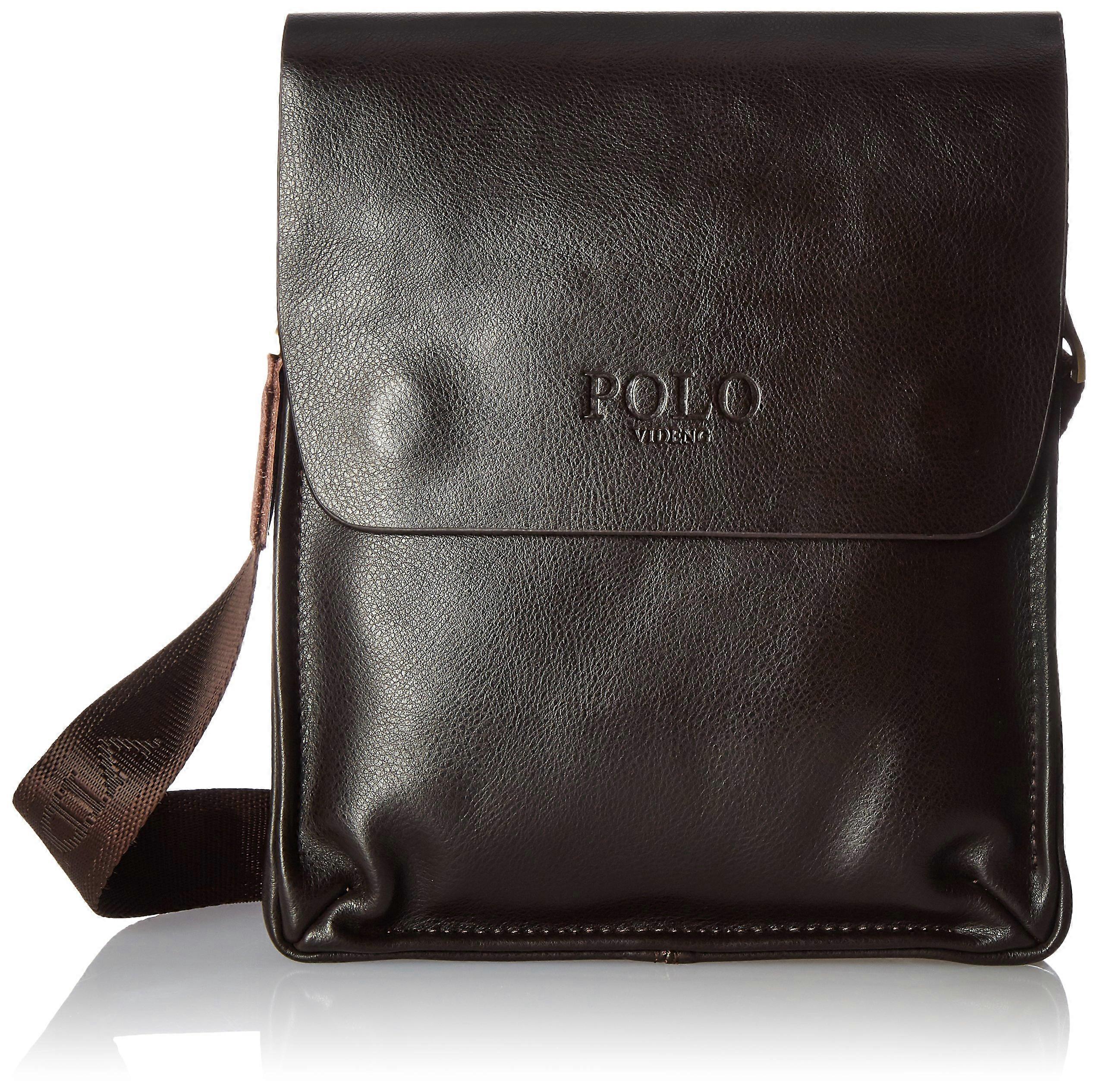 Big Leather Organizer Messenger Bag In Distressed Leather, Mocha