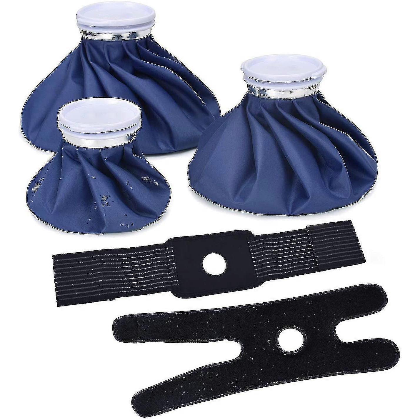 Ice Bag Straps for Hot Cold Packs Knee Pads - Plain Black
