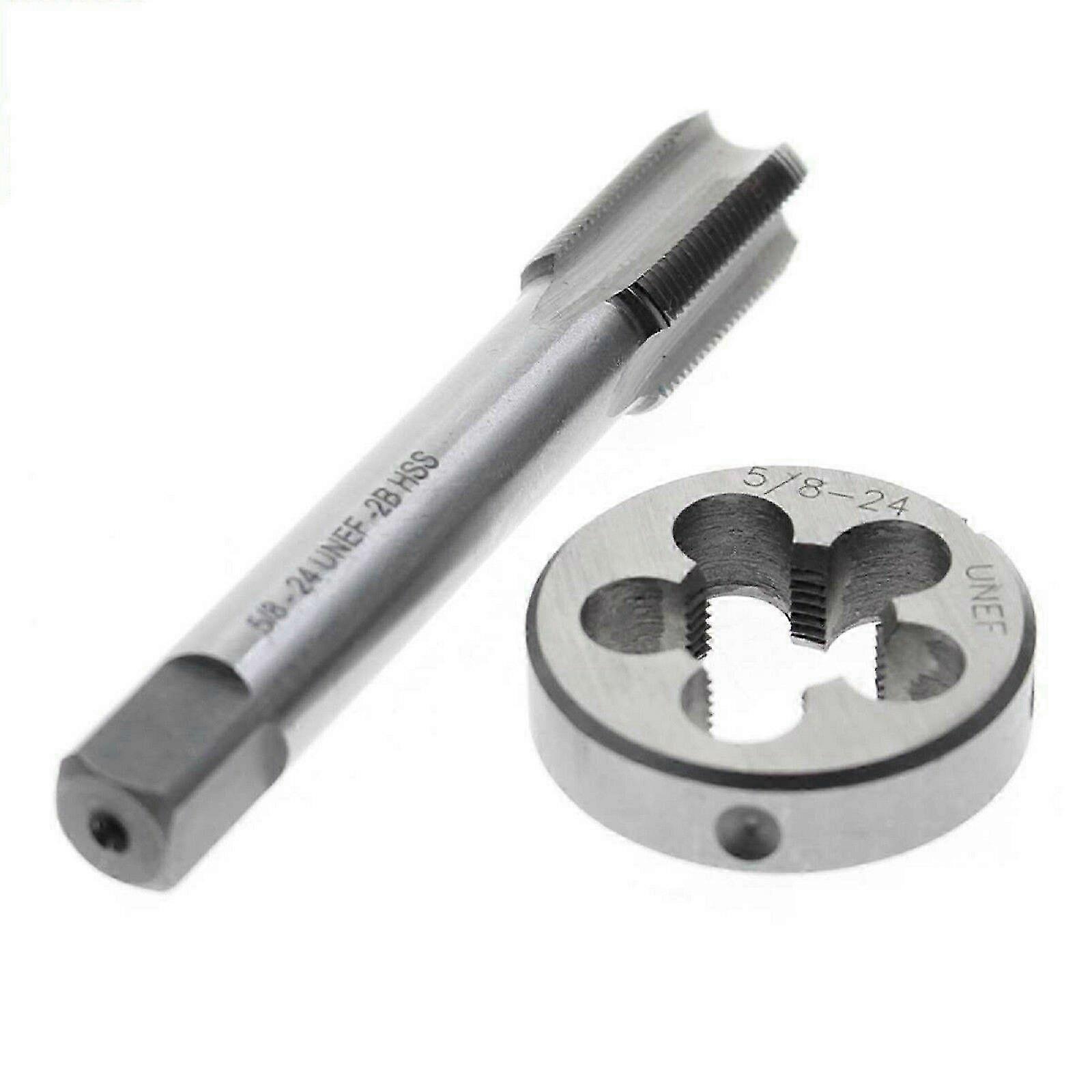 HSS 5/8 Inch -24 UNEF Right Hand Thread Tap And Die Set (5/8x24) Metric Screw Thread Tap Drill Machine Plug Tap Die