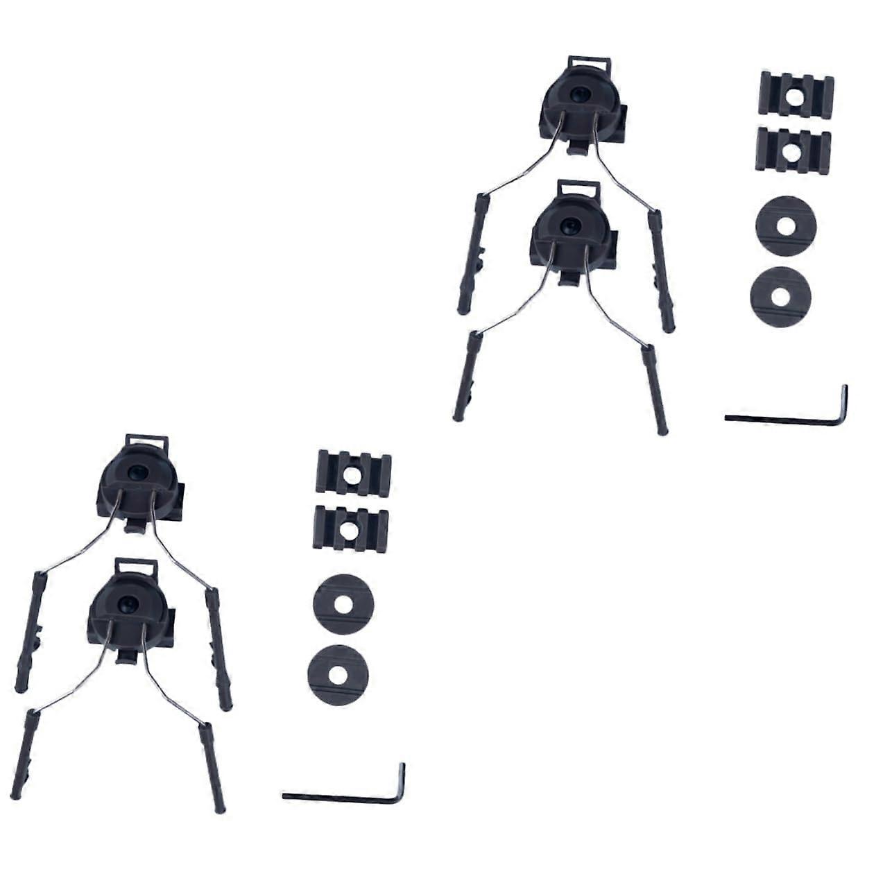 2-Pack Headphone Helmet Mounting Bracket 4x4x5.5cm Black Compatible with Various Helmets