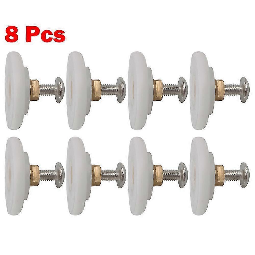 8pcs 26mm Shower Door Wheels Nylon Copper Roller Replacement Parts