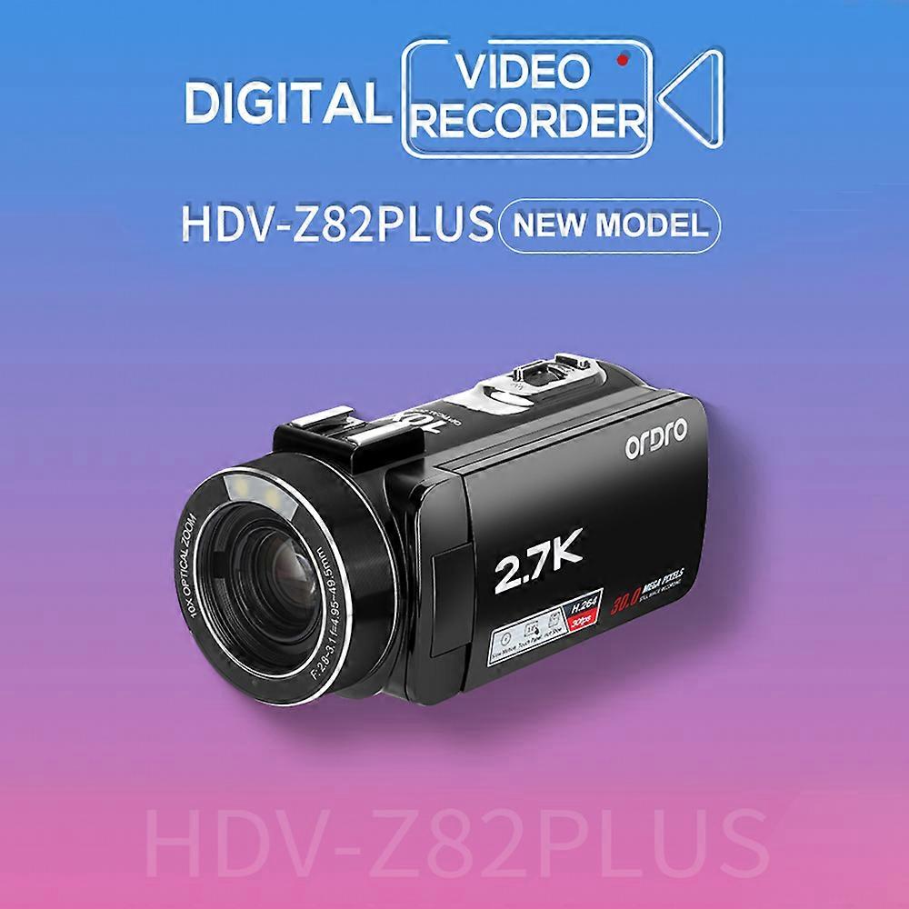 ORDRO Z82 Plus 2.7K 24MP Digital-Videokamera-Camcorder mit 0,39-fachem Weitwinkel + Makroobjektiv 3