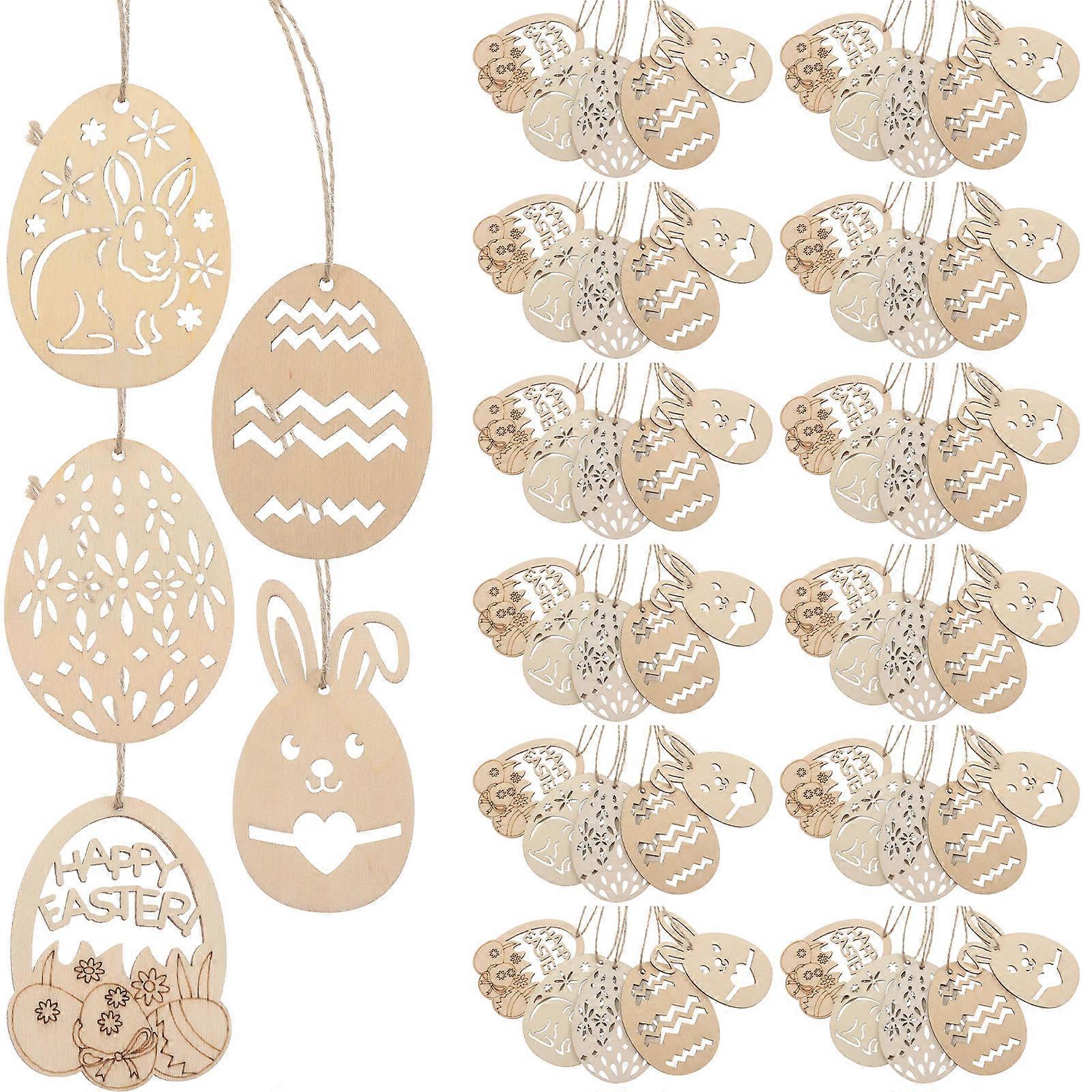 Festive Easter Crafts, Wood Tags for Creative Parent-Child Activities
