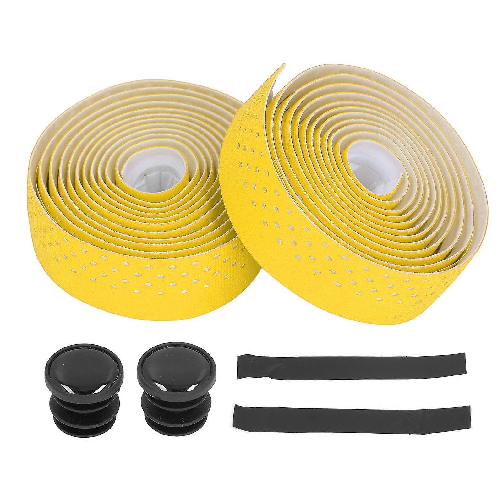 Lot de 2 rubans de guidon antidérapants pour vélo de route, pour une conduite confortable, jaune
