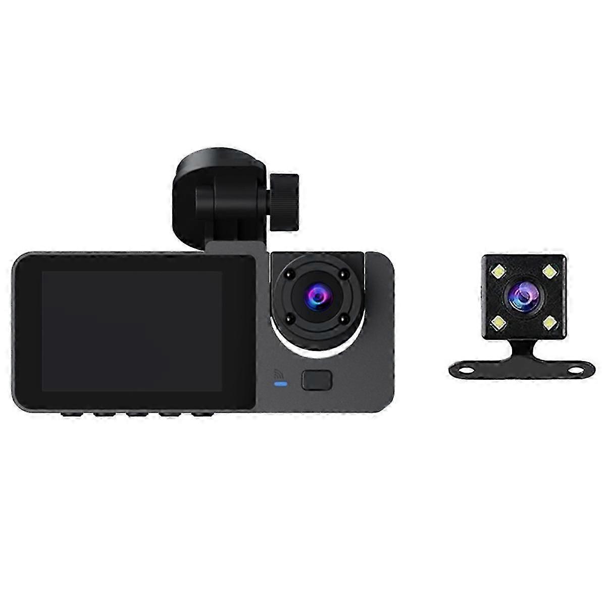 1080P Car Dash Camera Front and Rear Inside,2.0 Inch IPS Screen,Night Vision,G-Sensor,Loop Recordin