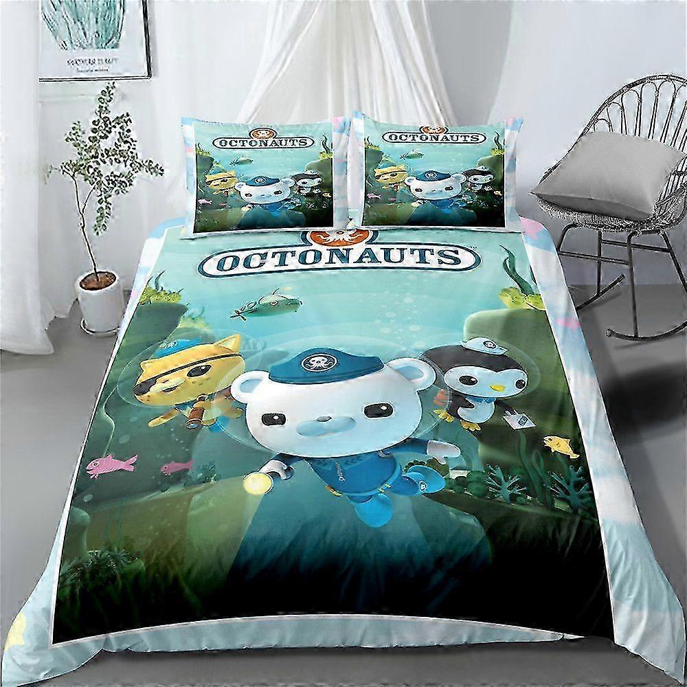 Cartoon Themed Bed Sheets Bedding Set with Duvet Cover and Pillowcases, Suitable for Kids in Various Sizes Including Single, Double, Twin, Q