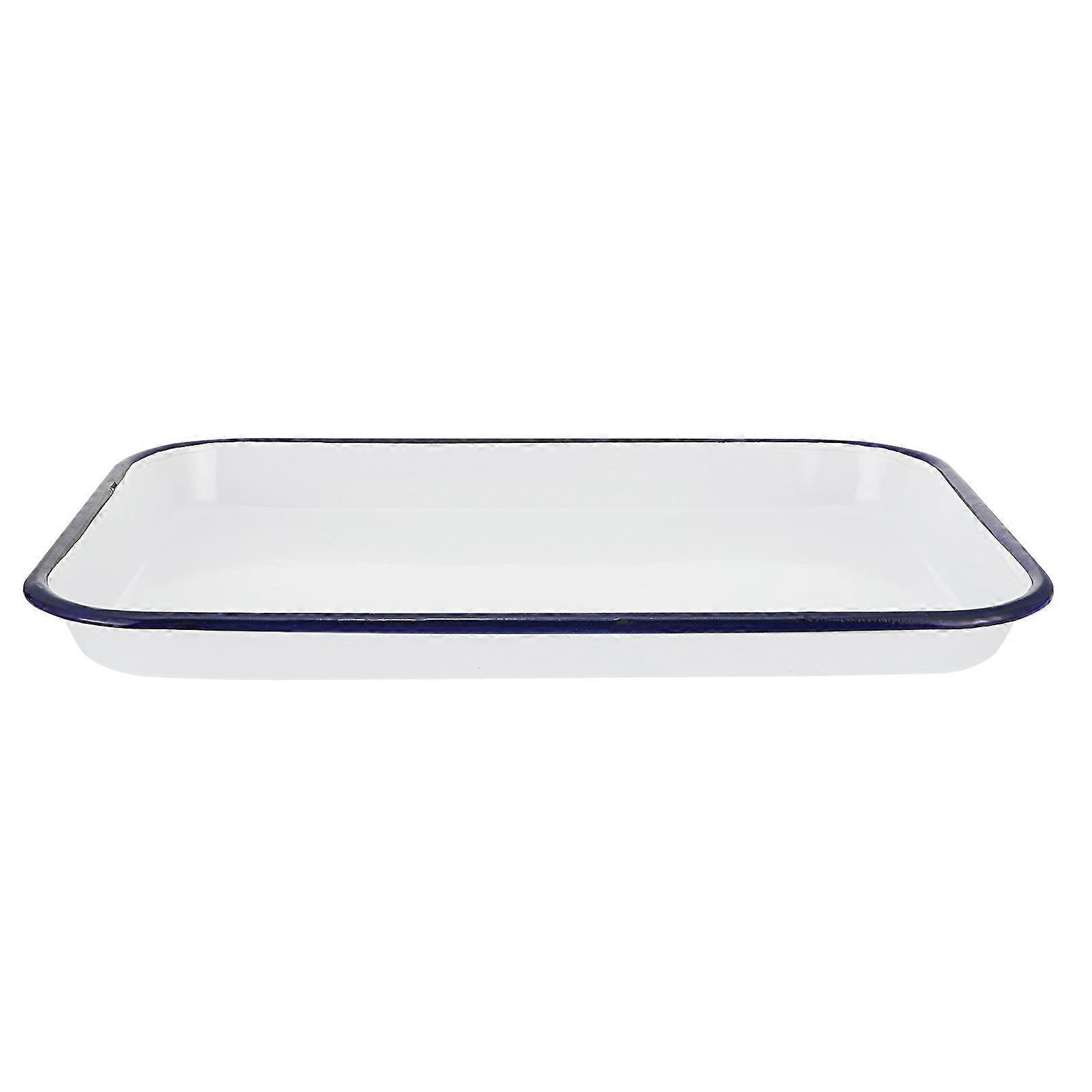 White Enamel Square Tray for Laboratory Use – Sterilized, Smooth Surface, Easy to Clean, Practical Storage Plate for Experiments