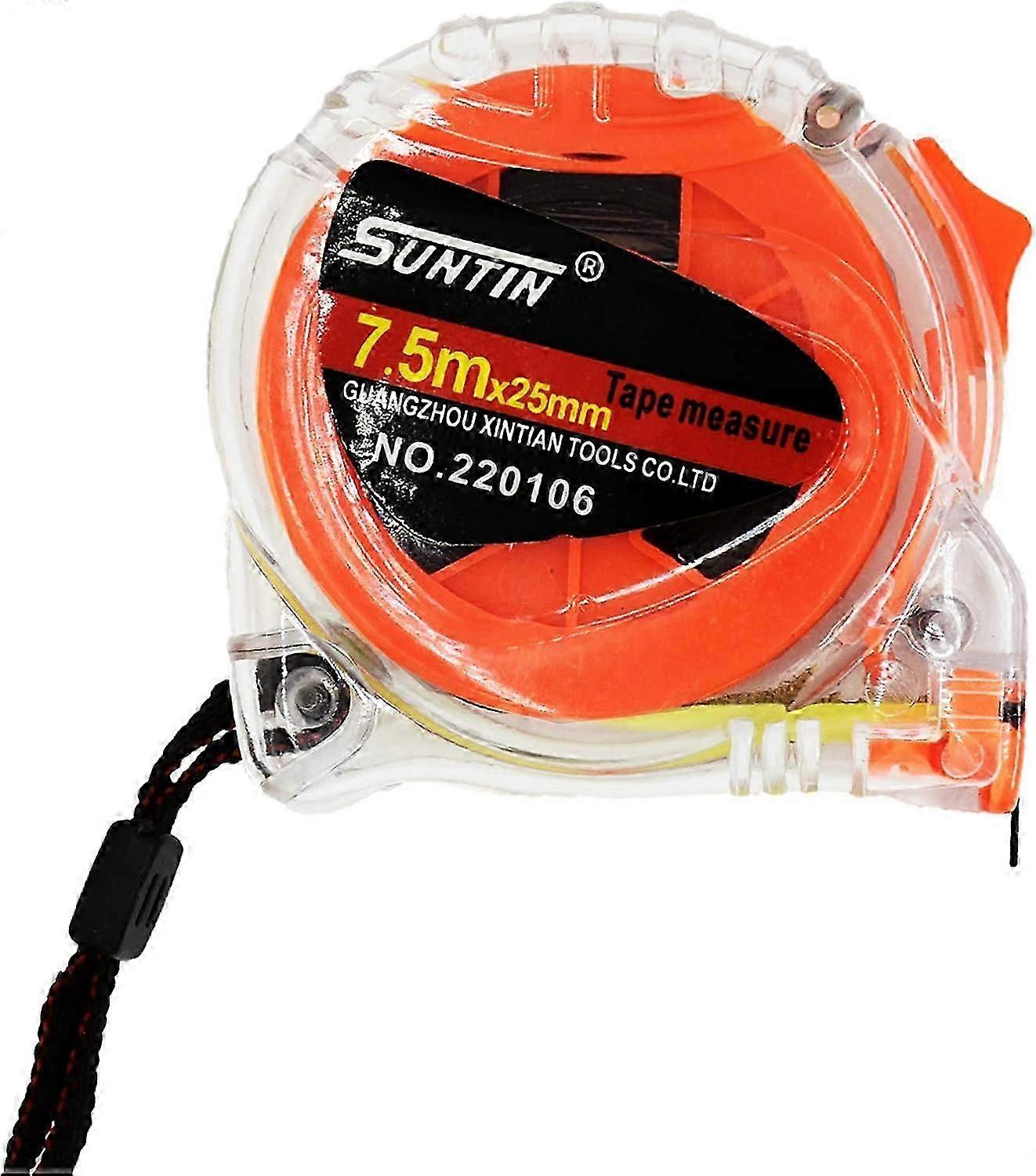 Professional 7.5M/24.6 FT Retractable Measuring Tape with Impact Resistant ABS Cover, Suitable for Various Applications
