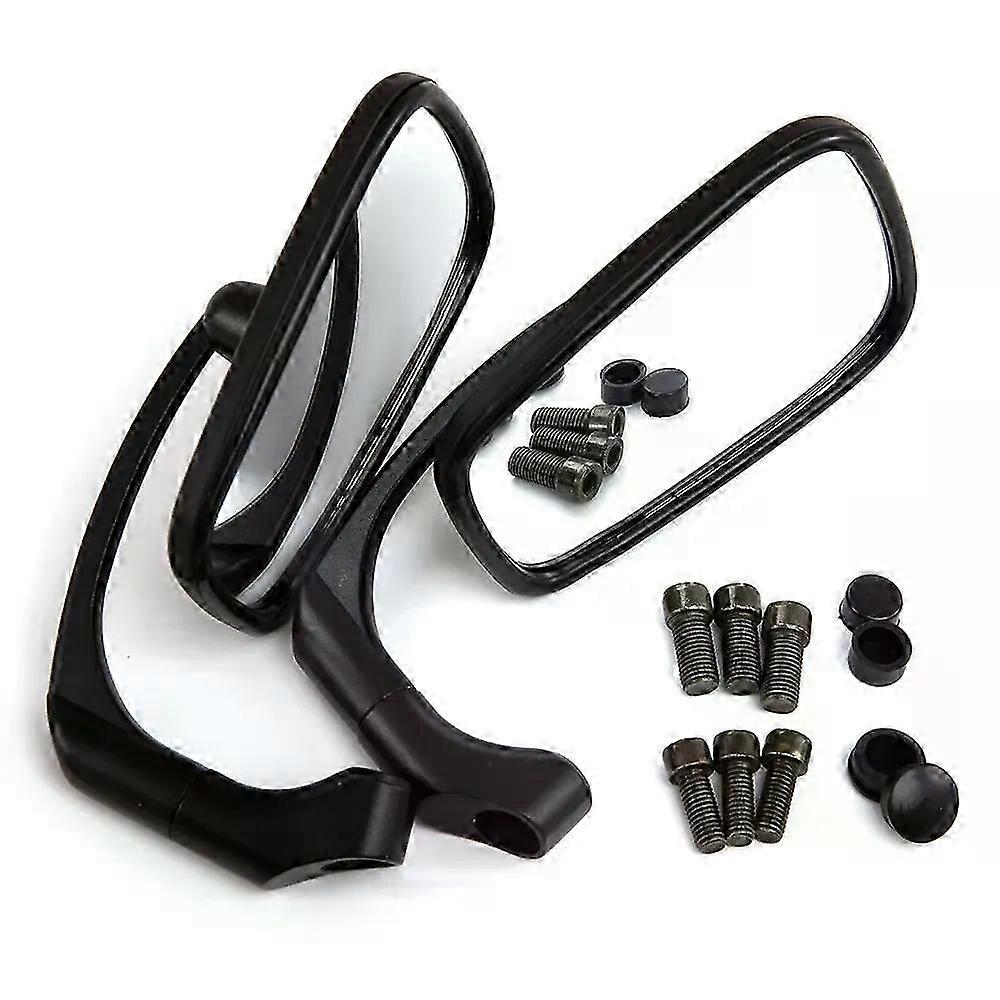 Chrome/Black Motorcycle L-bar Retro Rearview Side Mirror For Honda For Yamaha For Suzuki Cafe Racer Custom