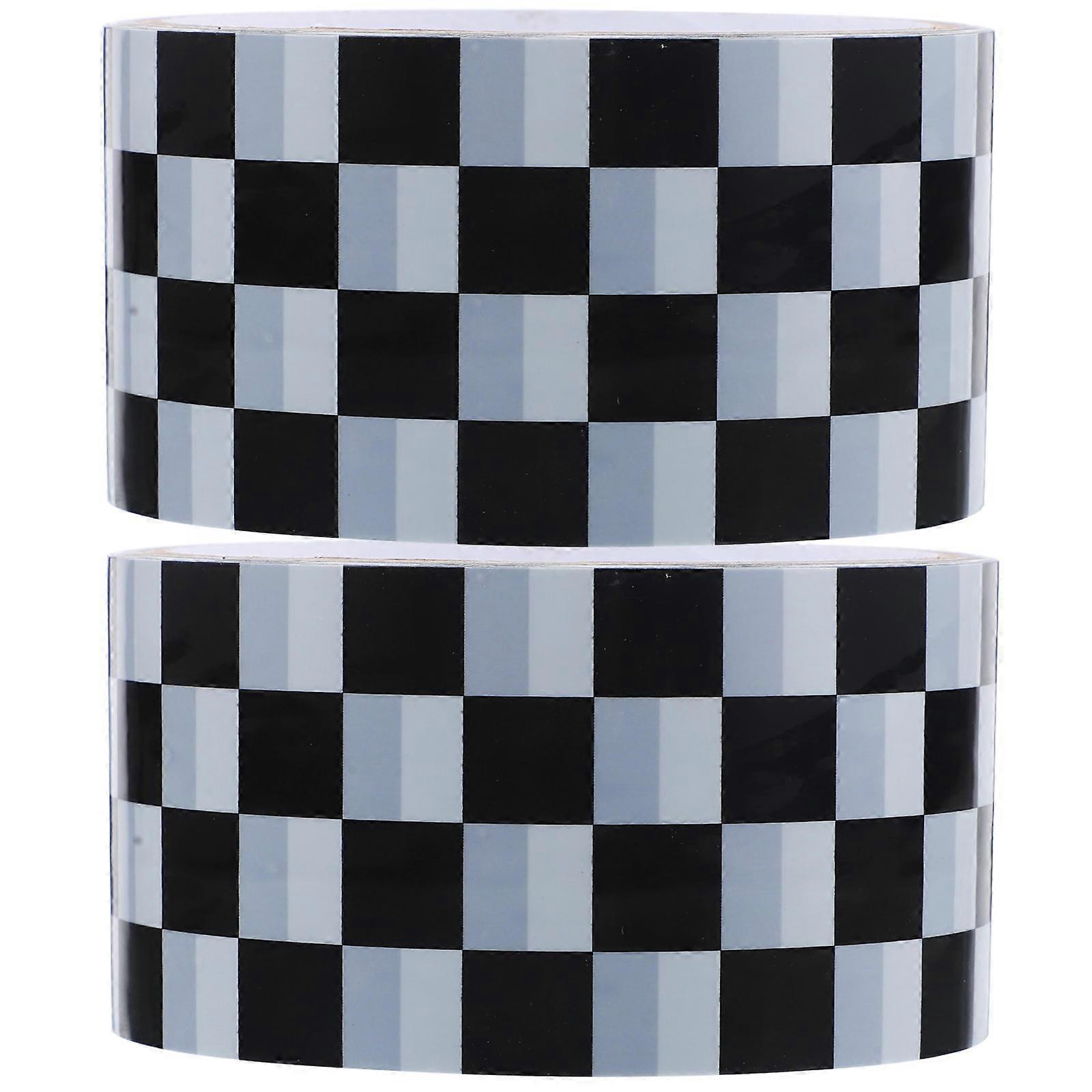 Checkered Pattern Adhesive Packing Tape   Multi Functional Heavy & Light Duty Use for Offices, Homes & Carton Sealing (2 Rolls)