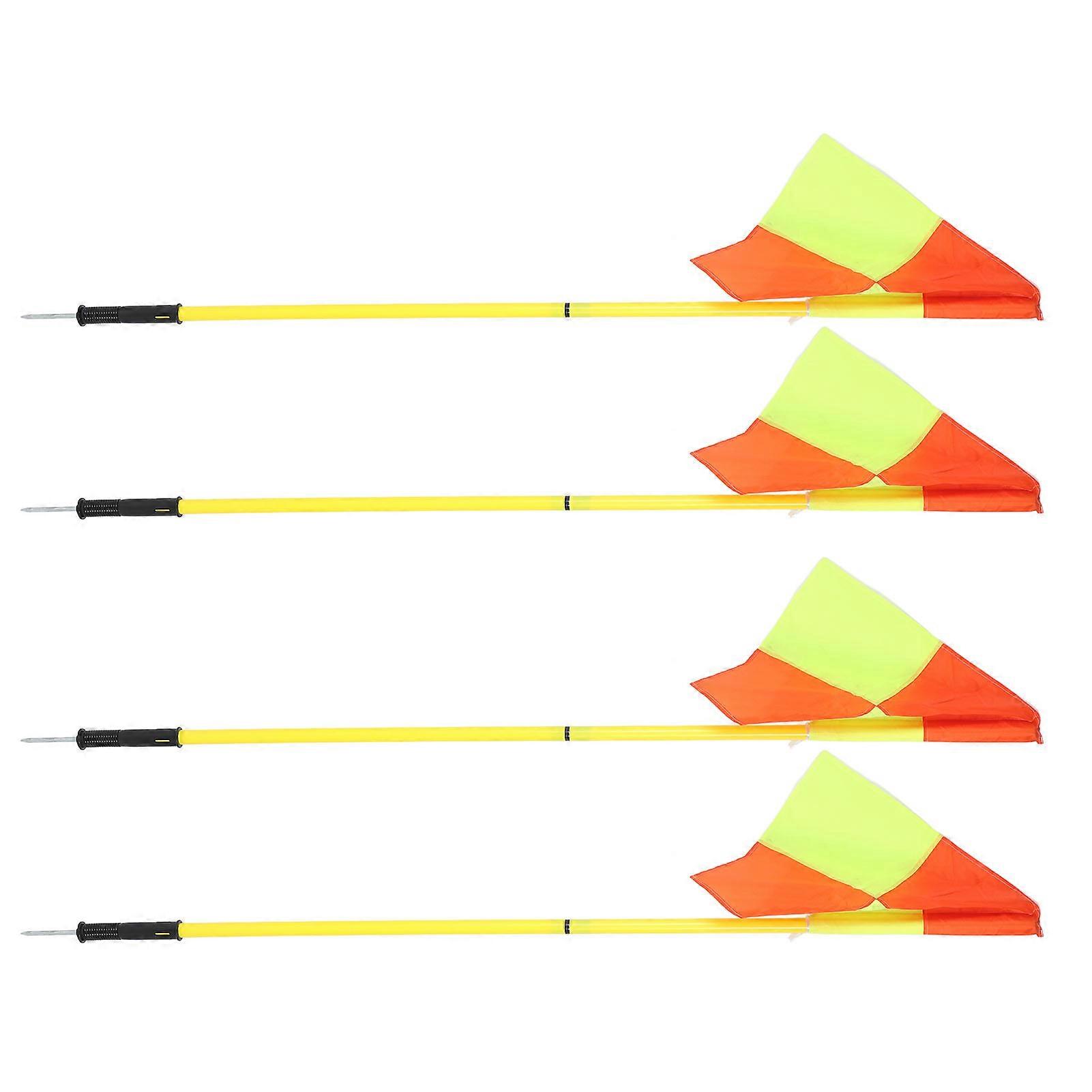Corner Flags Set for Soccer Field with 4pcs Square Flags 4pcs 2 Section 1.5m Soccer Poles Soccer Equipment for Training Outdoor