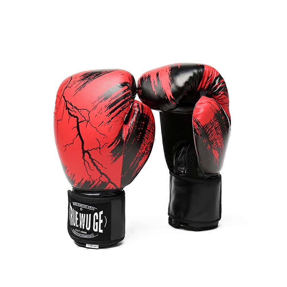 Boxing Gloves Training Gloves for Women Men Professional Leather Fighting Gloves for Adults Wrist Guard Red 12oz (Red, 14oz)