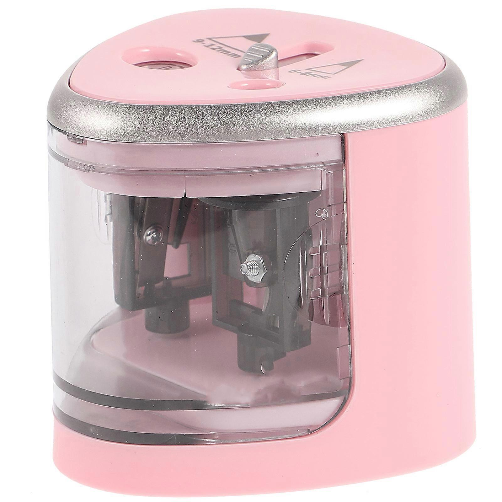 Removable Holders Electric Pencil Sharpener for Children Home Use Pink 1Pack
