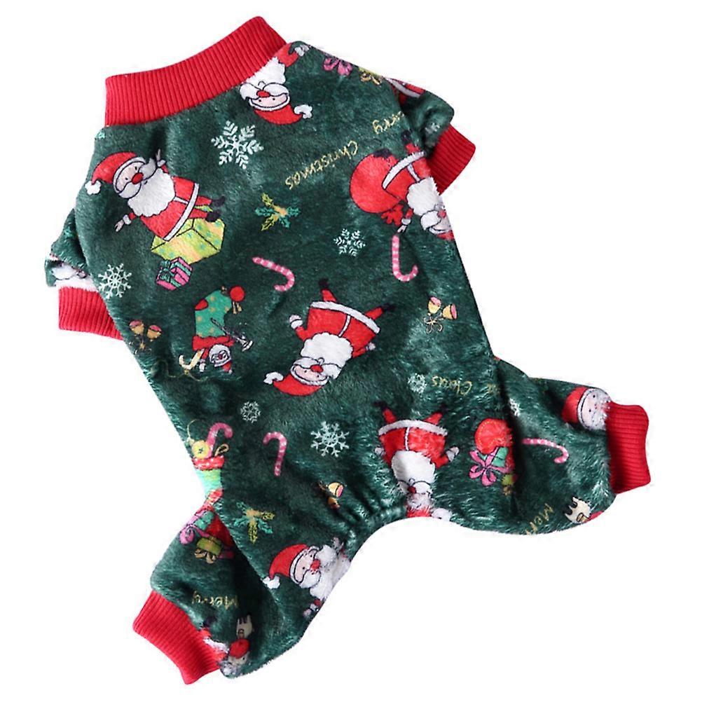 Puppy Cloak Pet Clothes Four Legged Style Christmas Party Warmth 24x19cm Green 1Pack