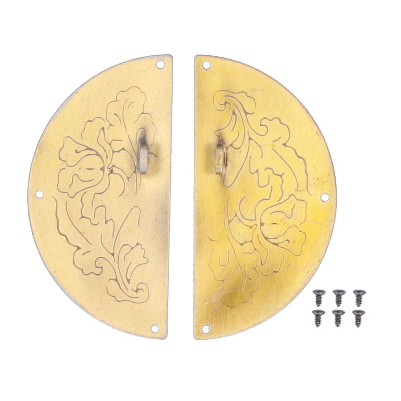 Retro Round Plate Pull Handle Cabinet Wardrobe Double Door Ring Pull for Home Door