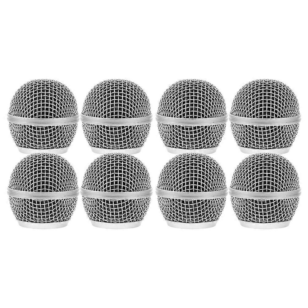 8pcs Microphone Grille Replacement Heads, Durable Metal Mesh Windscreen for Mic Cover, Easy Install, Mic Head Replacement for Performance