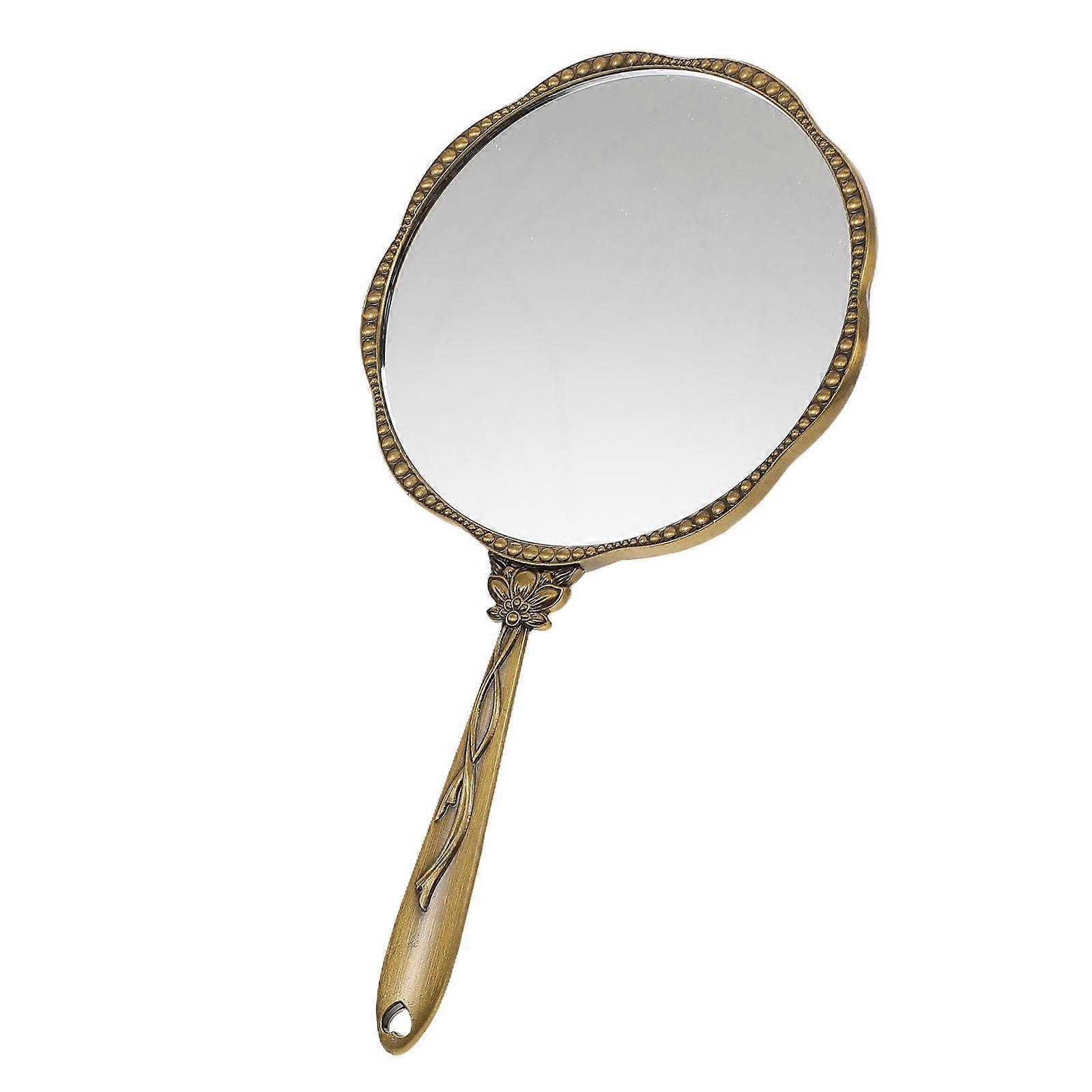 Travel Make Up Mirror Portable Touch-ups High Definition Reflection Zinc Alloy And Glass Material Round Shape 1Pack